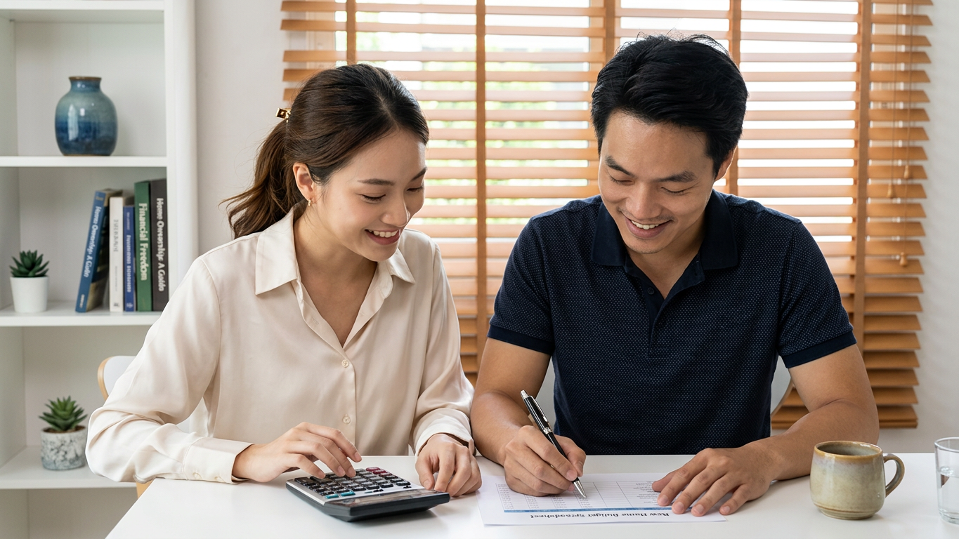 Professional financial planning workspace with charts and analytics